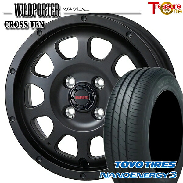 【取付対象】エブリィワゴン 165/60R14 75H トーヨー ナノエナジー3 トレジャーワン ワイルドポーター クロステン マットブラック 14インチ 4.5J 4H100 サマータイヤホイールセット |エムオートギャラリー