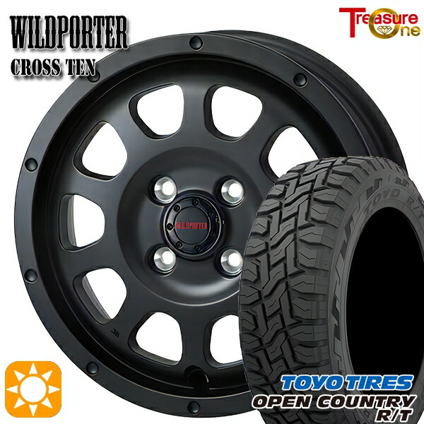 【取付対象】アクア クロスビー 175/60R16 82Q トーヨー オープンカントリー R/T トレジャーワン ワイルドポーター クロステン マットブラック 16インチ 6.0J 4H100 サマータイヤホイールセット
