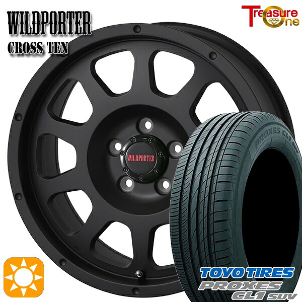 【取付対象】新型プリウス195/60R17 90H トーヨー プロクセス CL1 SUV トレジャーワン ワイルドポーター クロステン マットブラック 17インチ 7.5J 5H114.3 サマータイヤホイールセット ｜エムオートギャラリー