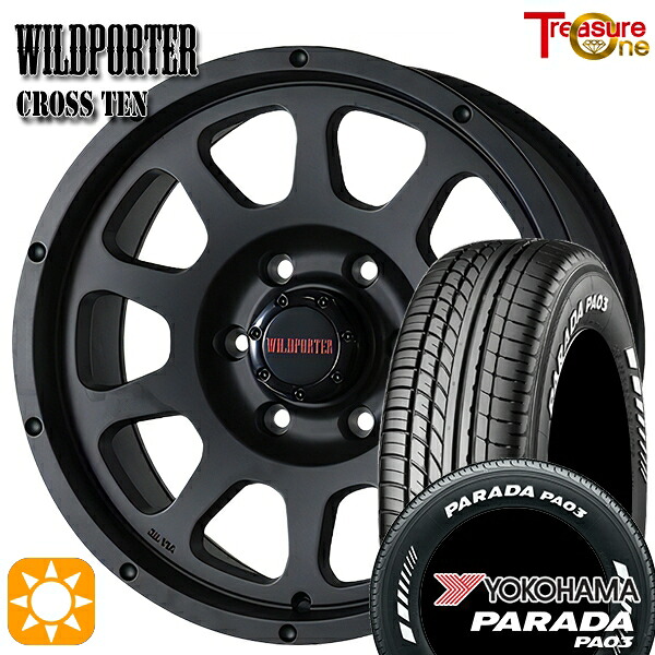 【取付対象】215/65R16C 109/107S ヨコハマ パラダ PA03 ホワイトレター トレジャーワン ワイルドポーター クロステン マットブラック 16インチ 6.5J 6H139.7 サマータイヤホイールセット ｜エムオートギャラリー 70,565円