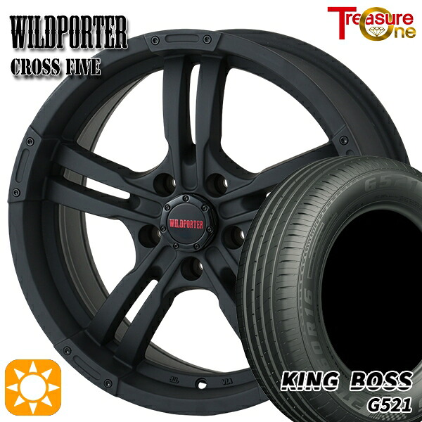 【取付対象】エスティマ ヤリスクロス 215/60R16 95V キングボス G521 トレジャーワン ワイルドポーター クロスファイブ マットブラック 16インチ 7.0J 5H114.3 サマータイヤホイールセット