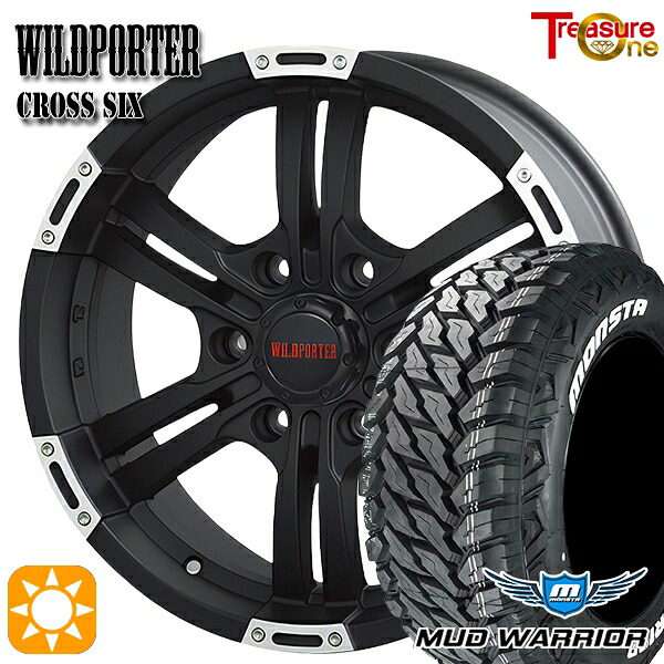 【取付対象】プラド 265/70R17 121/118Q 10PR LT モンスタ マッドウォーリアー トレジャーワン ワイルドポーター クロスシックス マットブラックポリッシュ 17インチ 8.0J 6H139.7 サマータイヤホイールセット |エムオートギャラリー