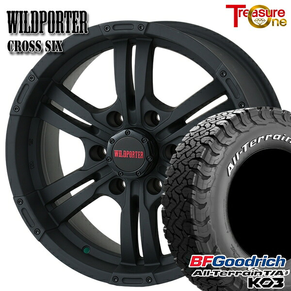 【取付対象】200系ハイエース 195/80R15 107S RWL BFグッドリッチ オールテレーン T/A KO3 トレジャーワン ワイルドポーター クロスシックス マットブラック 15インチ 6.0J 6H139.7 +33 サマータイヤホイールセット |エムオートギャラリー