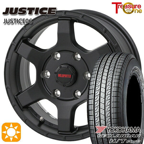 【取付対象】キャラバン専用 195/80R15 107/105L ヨコハマ ジオランダー H/T G056 トレジャーワン ジャスティス06 ブラック 15インチ 6.0J 6H139.7 +43 サマータイヤホイールセット
