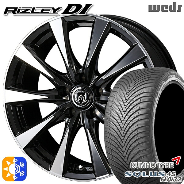 エルグランド クロスロード 215/65R16 102V XL クムホ ソルウス 4S HA32 Weds ライツレーDI ブラックポリッシュ 16インチ 6.5J 5H114.3 オールシーズンタイヤホイールセット |エムオートギャラリー