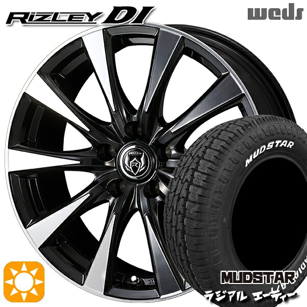 【取付対象】エルグランド クロスロード 215/65R16 109/107L マッドスター ラジアル A/T ホワイトレター Weds ライツレーDI ブラックポリッシュ 16インチ 6.5J 5H114.3 サマータイヤホイールセット |エムオートギャラリー