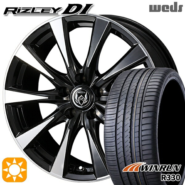 【取付対象】カムリ ヴェゼル 215/55R17 98W XL ウィンラン R330 Weds ライツレーDI ブラックポリッシュ 17インチ 7.0J 5H114.3 サマータイヤホイールセット