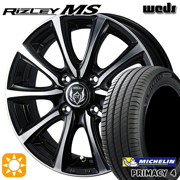 【取付対象】アクア ヤリス 185/60R15 88H XL ミシュラン プライマシー4 Weds ライツレーMS ブラックメタリックポリッシュ 15インチ 5.5J 4H100 +42サマータイヤホイールセット ｜エムオートギャラリー