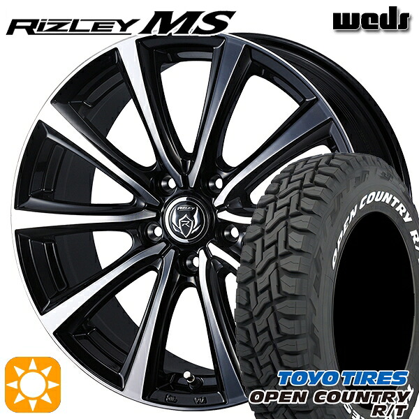 【取付対象】235/70R16 106Q トーヨー オープンカントリー R/T ホワイトレター Weds ライツレーMS ブラックメタリックポリッシュ 16インチ 6.5J 5H114.3 サマータイヤホイールセット |エムオートギャラリー