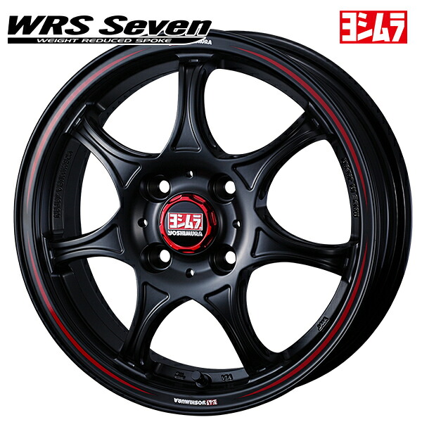 14インチ 4.5J 4H100 +45 ウェッズ ヨシムラ WRS Seven セミマットブラック アルミホイール単品 4本（1台分）送料無料