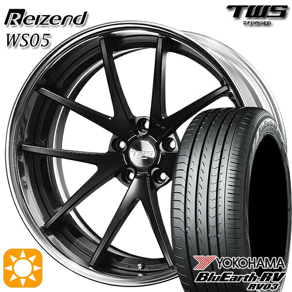 【取付対象】BMW X1 F48 225/45R19 96W XL ヨコハマ ブルーアース RV03 TWS Reizend WS05 フラットブラック 19インチ 8.0J 5H112 サマータイヤホイールセット ｜エムオートギャラリー
