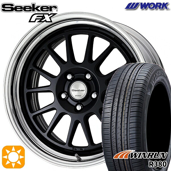 【取付対象】マツダ6 エクストレイル 225/60R18 104V XL ウィンラン R380 WORK シーカー FX マットブラック 18インチ 7.5J 5H114.3 サマータイヤホイールセット