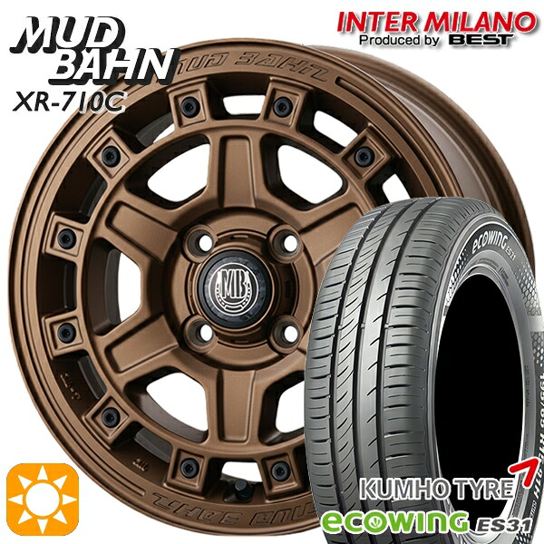 【取付対象】ソリオ タフト 165/65R15 81H クムホ エコウィング ES31 インターミラノ マッドバーン XR-710C BBR 15インチ 5.0J 4H100 +45 サマータイヤホイールセット |エムオートギャラリー