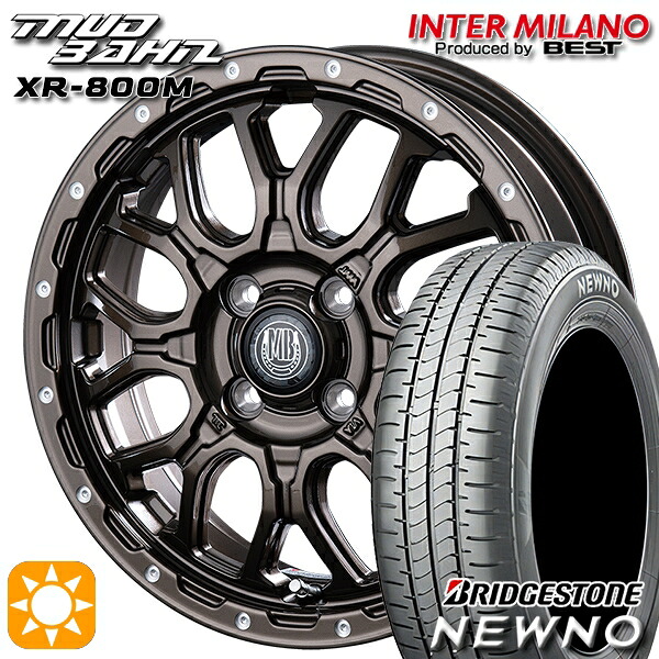 【取付対象】165/60R15 77H ブリヂストン ニューノ インターミラノ マッドバーン XR-800M GBR/PP 15インチ 4.5J 4H100 サマータイヤホイールセット |エムオートギャラリー