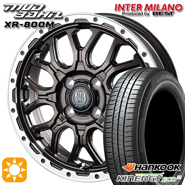 【取付対象】165/50R15 76V XL ハンコック KlnERGy ECO2 K435 インターミラノ マッドバーン XR-800M GBR/RP 15インチ 4.5J 4H100 サマータイヤホイールセット