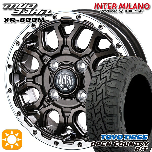 【取付対象】軽トラ 145/80R12 80/78N LT トーヨー オープンカントリー R/T インターミラノ マッドバーン XR-800M GBR/RP 12インチ 4.0J 4H100 サマータイヤホイールセット