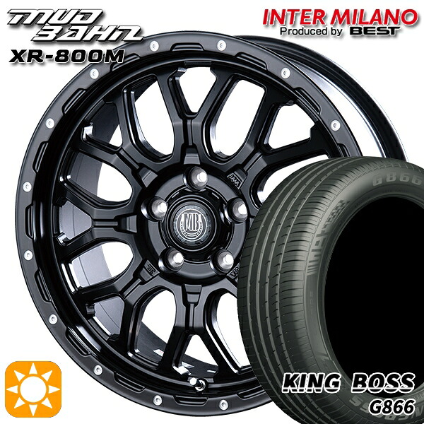 【取付対象】205/50R17 93W XL キングボス G866 インターミラノ マッドバーン XR-800M MBK/PP 17インチ 7.0J 5H114.3 サマータイヤホイールセット