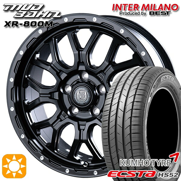 【取付対象】C-HR カローラクロス 215/60R17 100V XL クムホ エクスタ HS52 インターミラノ マッドバーン XR-800M MBK/PP 17インチ 7.0J 5H114.3 サマータイヤホイールセット
