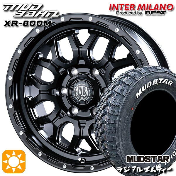 【取付対象】195/80R15 107/105N マッドスター ラジアル M/T ホワイトレター インターミラノ マッドバーン XR-800M MBK/PP 15インチ 6.0J 6H139.7 サマータイヤホイールセット