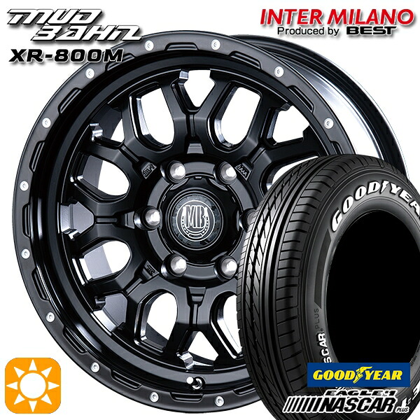 【取付対象】200系ハイエース 215/65R16C 109/107R グッドイヤー ナスカープラス インターミラノ マッドバーン XR-800M MBK/PP 16インチ 6.5J 6H139.7 サマータイヤホイールセット |エムオートギャラリー