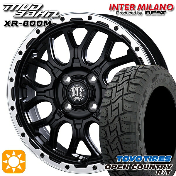 【取付対象】アクア クロスビー 175/60R16 82Q トーヨー オープンカントリー R/T インターミラノ マッドバーン XR-800M MBK/RP 16インチ 6.5J 4H100 サマータイヤホイールセット ｜エムオートギャラリー