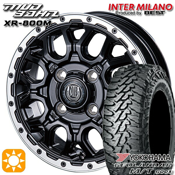 【取付対象】軽トラ 145/80R12 80/78N LT ヨコハマ ジオランダーM/T G003 インターミラノ マッドバーン XR-800M MBK/RP 12インチ 4.0J 4H100 サマータイヤホイールセット ｜エムオートギャラリー 43,860円