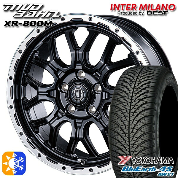 エクストレイル アテンザ 225/55R17 101W XL ヨコハマ ブルーアース 4S AW21 インターミラノ マッドバーン XR-800M MBK/RP 17インチ 7.0J 5H114.3 オールシーズンタイヤホイールセット ｜エムオートギャラリー