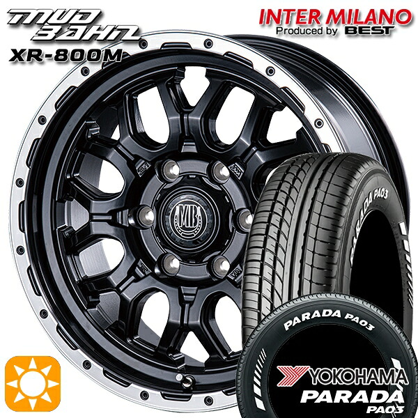 【取付対象】215/65R16C 109/107S ヨコハマ パラダ PA03 ホワイトレター インターミラノ マッドバーン XR-800M MBK/RP 16インチ 6.5J 6H139.7 サマータイヤホイールセット ｜エムオートギャラリー