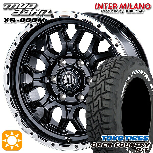 【取付対象】プラド 265/65R17 112Q トーヨー オープンカントリー R/T ホワイトレター インターミラノ マッドバーン XR-800M MBK/RP 17インチ 7.5J 6H139.7 サマータイヤホイールセット