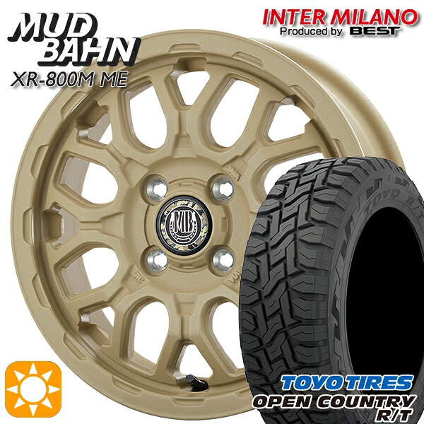 【取付対象】軽トラ 145/80R12 80/78N LT トーヨー オープンカントリー R/T インターミラノ マッドバーン XR-800M ME チッピングベージュ(CBE)12インチ 4.0J 4H100 +42 サマータイヤホイールセット |エムオートギャラリー