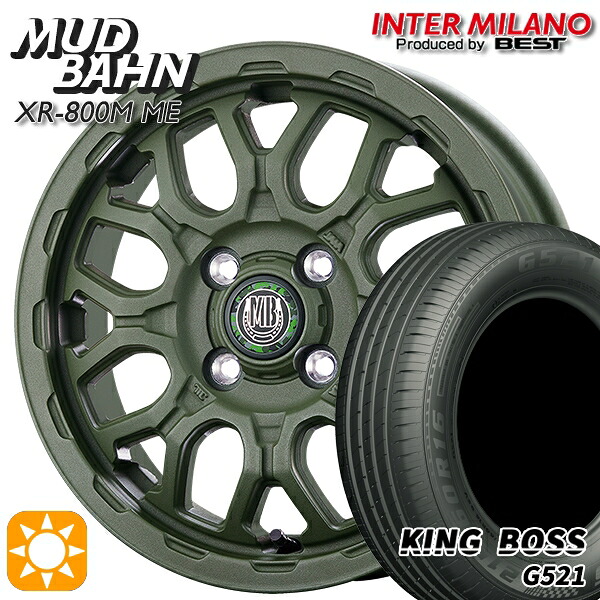 【取付対象】エブリィワゴン 165/60R14 75H キングボス G521 インターミラノ マッドバーン XR-800M ME チッピンググリーン(CGR)14インチ 4.5J 4H100 +45 サマータイヤホイールセット |エムオートギャラリー