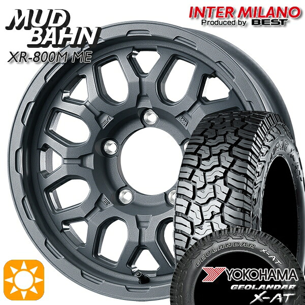 【取付対象】ジムニーJB23/64 225/75R16 103/100Q ヨコハマ ジオランダー X-AT G016インターミラノ マッドバーン XR-800M ME チッピンググレー(CGY)16インチ 5.5J 5H139.7 +20 サマータイヤホイールセット |エムオートギャラリー