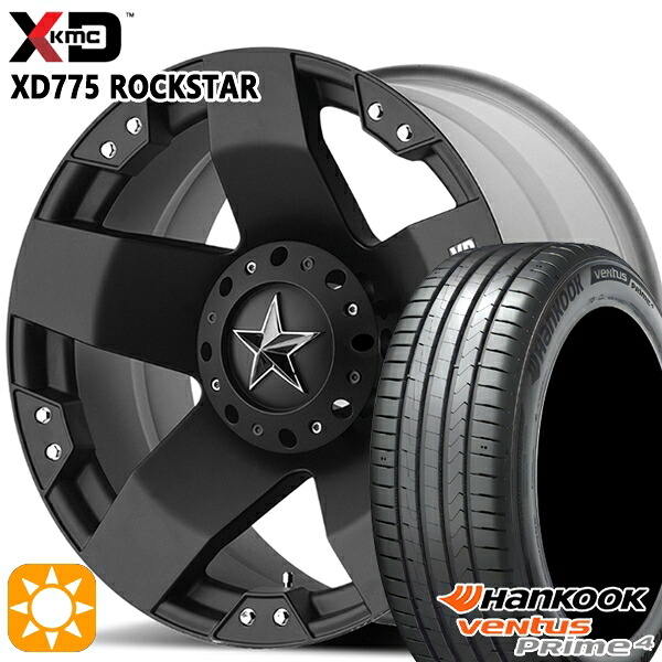 【取付対象】225/65R17 102H ハンコック veNtus PRime4 K135A KMC XD775 ROCKSTAR 17インチ 8.0J 5H114.3 マットブラック サマータイヤホイールセット