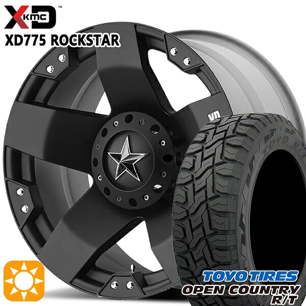 【取付対象】225/65R17 102Q トーヨー オープンカントリー R/T KMC XD775 ROCKSTAR 17インチ 8.0J 5H114.3 マットブラック サマータイヤホイールセット