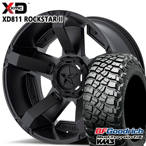【取付対象】265/65R17 120/117Q RBL BFグッドリッチ マッドテレーン T/A KM3 KMC XD811 ROCKSTAR II 17インチ 8.0J 6H139.7 MATTEBLACK(w/Matte BK Accents) サマータイヤホイールセット