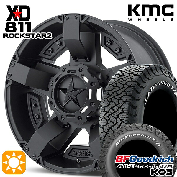 【取付対象】265/65R17 116/113S RWL BFグッドリッチ オールテレーン T/A KO3 KMC XD811 ROCKSTAR II 17インチ 8.0J 6H139.7 MATTEBLACK(w/Matte BK Accents) サマータイヤホイールセット |エムオートギャラリー