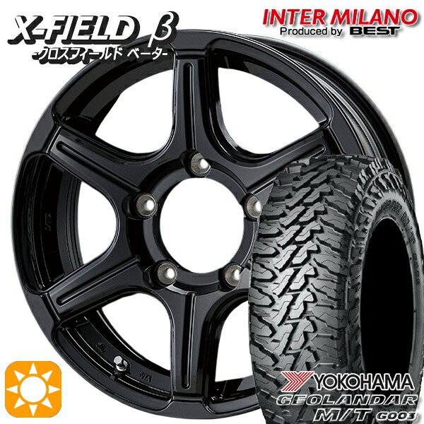 【取付対象】ジムニーJB23/64 185/85R16 105/103N LT ヨコハマ ジオランダーM/T G003 インターミラノ クロスフィールドベータ ブラック 16インチ 5.5J 5H139.7 +22 サマータイヤホイールセット ｜エムオートギャラリー