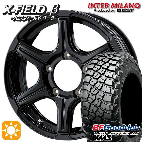 【取付対象】ジムニーJB23/64 225/75R16 115/112Q RBL BFグッドリッチ マッドテレーン T/A KM3 インターミラノ クロスフィールドベータ ブラック 16インチ 5.5J 5H139.7 +22 サマータイヤホイールセット |エムオートギャラリー