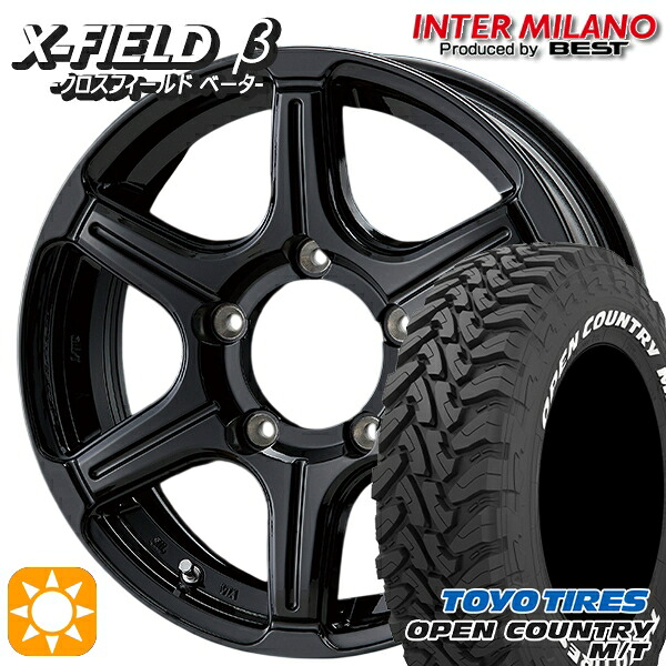 【取付対象】ジムニーJB23/64 225/75R16 103/100Q トーヨー オープンカントリー M/T インターミラノ クロスフィールドベータ ブラック 16インチ 5.5J 5H139.7 +22 サマータイヤホイールセット ｜エムオートギャラリー