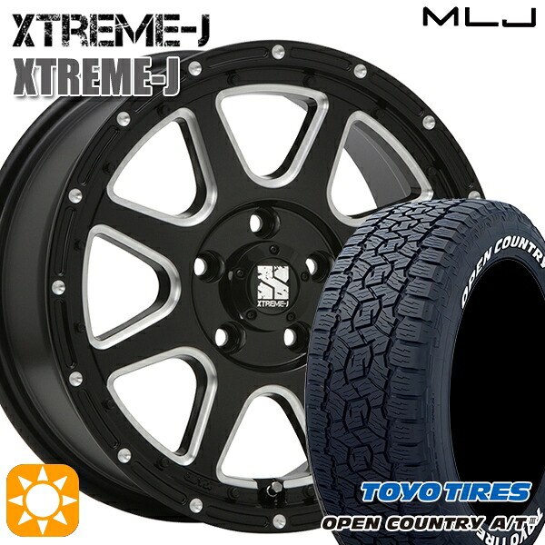【取付対象】JEEPラングラー 265/70R17 115T トーヨー オープンカントリーA/T3 ホワイトレター MLJ エクストリームJ グロスブラックミルド 17インチ 7.5J 5H127 サマータイヤホイールセット