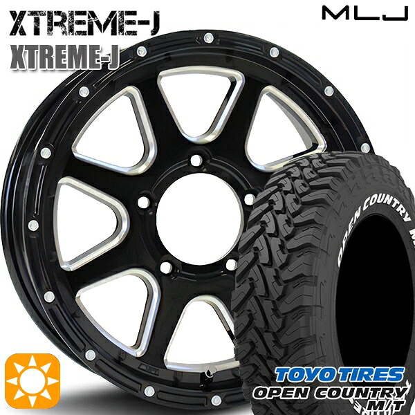 【取付対象】[5本セット]ジムニー LT225/75R16 103/100Q トーヨー オープンカントリー M/T MLJ エクストリームJ グロスブラックミルド 16インチ 5.5J 5H139.7 サマータイヤホイールセット