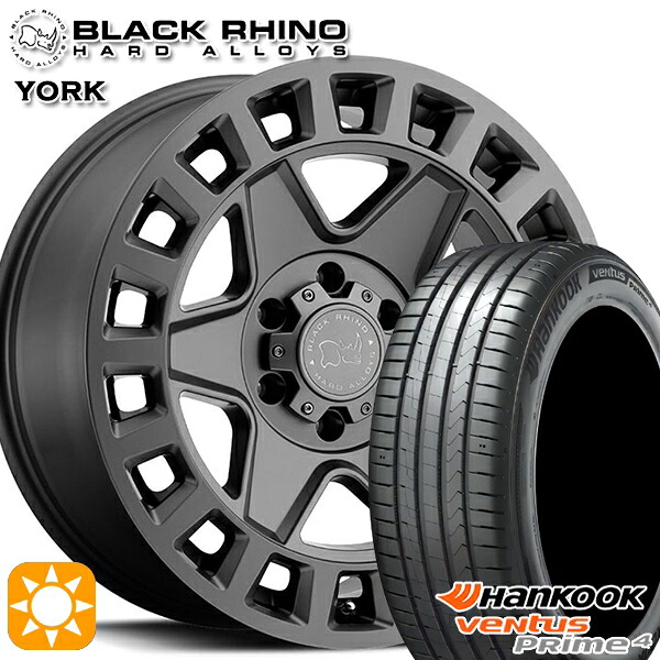 【取付対象】225/65R17 102H ハンコック veNtus PRime4 K135A ブラックライノ YORK ヨーク 17インチ 8.0J 5H114.3 MATTE GUNMETAL サマータイヤホイールセット |エムオートギャラリー
