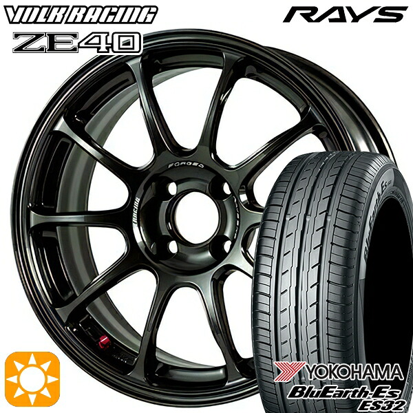 【取付対象】195/55R16 87V ヨコハマ ブルーアース ES32 RAYS ボルクレーシング ZE40 MM 16インチ 7.0J 4H100 サマータイヤホイールセット