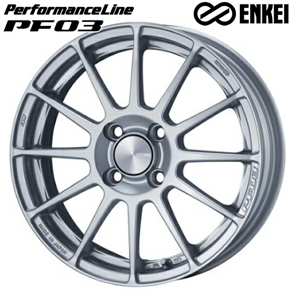 15インチ 6.0J 4H100  38 ENKEI パフォーマンスライン PF03 スパークルシルバー アルミホイール単品 1本 4本以上送料無料