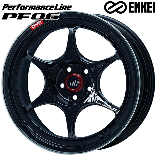 17インチ 7.0J 5H114.3 +45 ENKEI エンケイ パフォーマンスライン PF06 マシニングブラック アルミホイール単品 1本 4本以上送料無料