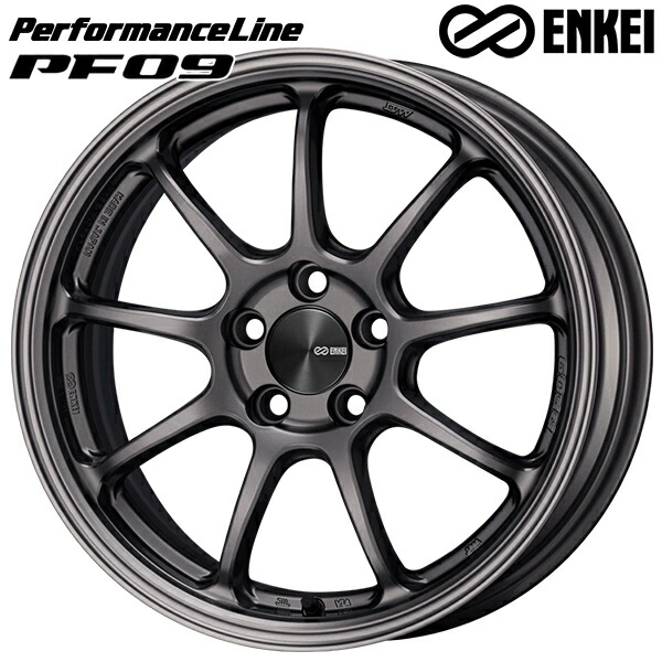 16インチ 7.0J 5H100 +48 ENKEI エンケイ パフォーマンスライン PF09 ダークシルバー アルミホイール単品 4本（1台分）送料無料 56,925円