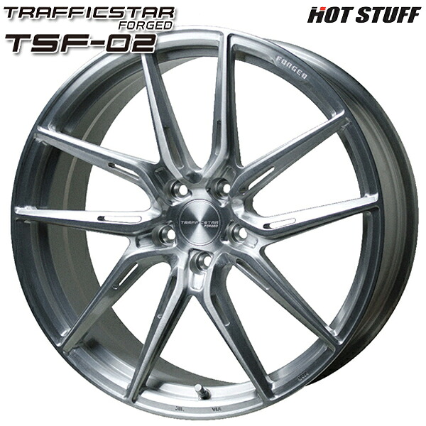 20インチ 8.5J 5H114.3 +38 HotStuff ホットスタッフ トラフィックスター フォージド TSF-02 ブラッシュド アルミホイール単品 4本(1台分)送料無料 |エムオートギャラリー