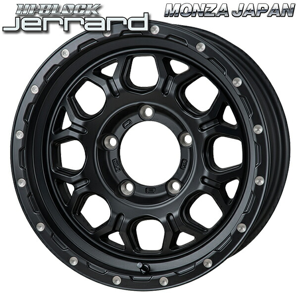 16インチ 5.5J 5H139.7 +22 MONZA モンツァ ハイブロック ジェラード サテンブラック/ミーリング アルミホイール単品 1本 4本以上送料無料