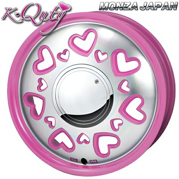 15インチ 4.5J 4H100 +43 MONZA モンツァ K-Quty ケーキューティー ピンクポリッシュ アルミホイール単品 1本 4本以上送料無料 ｜エムオートギャラリー