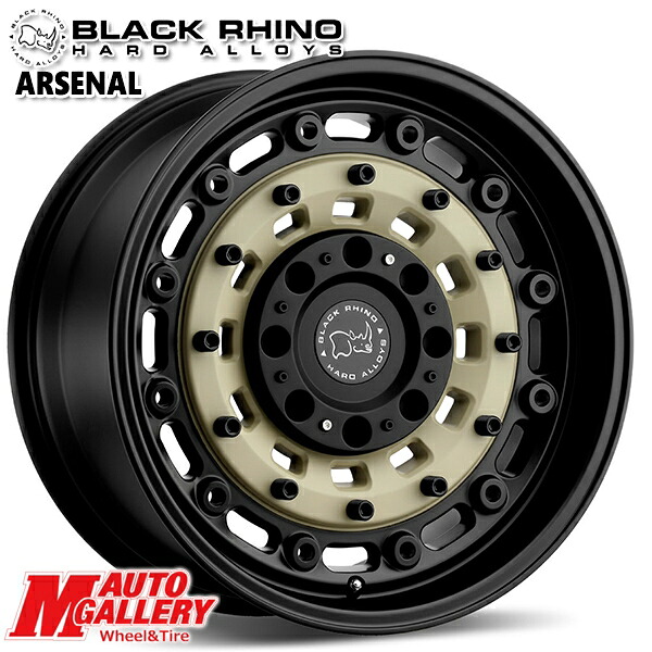 18インチ 8.0J 5H114.3/127 +30 ブラックライノ ARSENALアーセナル SAND ON BLACK アルミホイール単品 1本 4本以上送料無料 ｜エムオートギャラリー